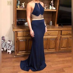 Navy & rosegold formal dress